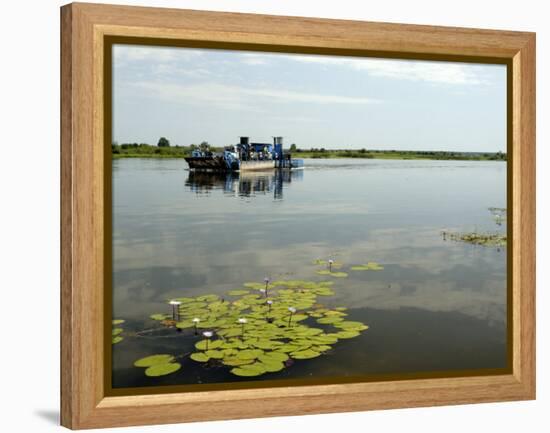 Ferry Crossing Okavango River, Shakawa, Botswana, Africa-Peter Groenendijk-Framed Premier Image Canvas