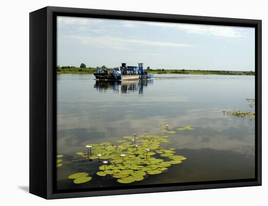 Ferry Crossing Okavango River, Shakawa, Botswana, Africa-Peter Groenendijk-Framed Premier Image Canvas