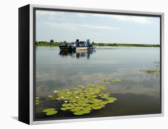 Ferry Crossing Okavango River, Shakawa, Botswana, Africa-Peter Groenendijk-Framed Premier Image Canvas