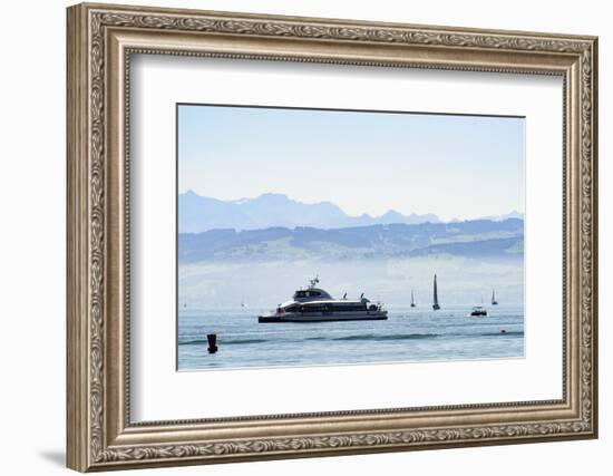 Ferry, Friedrichshafen, Lake of Constance, Baden-Wurttemberg, Germany-Ernst Wrba-Framed Photographic Print