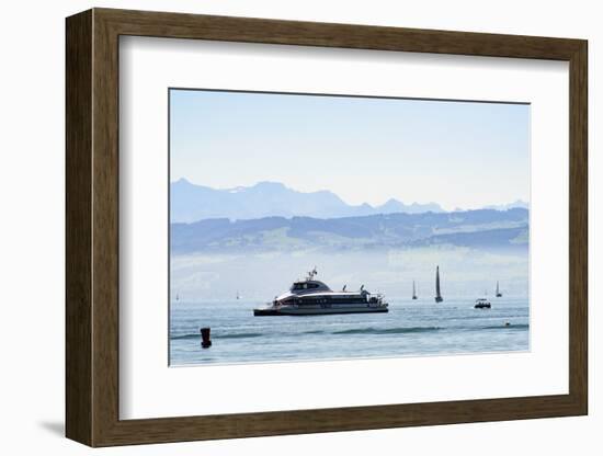 Ferry, Friedrichshafen, Lake of Constance, Baden-Wurttemberg, Germany-Ernst Wrba-Framed Photographic Print