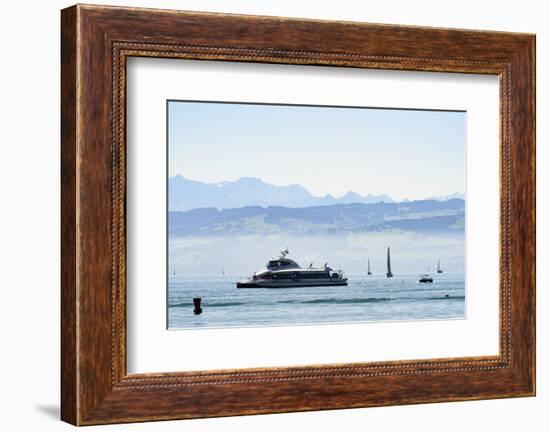 Ferry, Friedrichshafen, Lake of Constance, Baden-Wurttemberg, Germany-Ernst Wrba-Framed Photographic Print