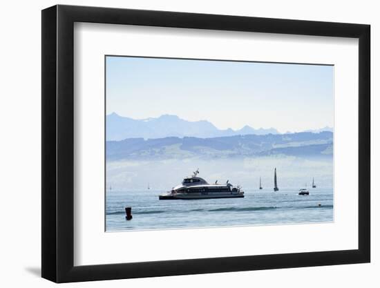 Ferry, Friedrichshafen, Lake of Constance, Baden-Wurttemberg, Germany-Ernst Wrba-Framed Photographic Print