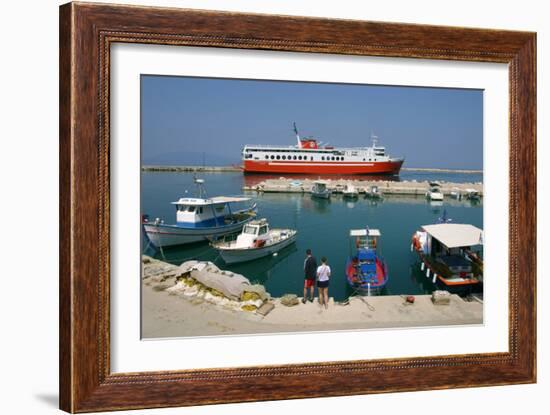 Ferry in the Harbour of Poros, Kefalonia, Greece-Peter Thompson-Framed Photographic Print