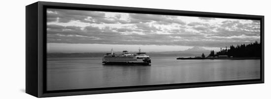 Ferry in the Sea, Bainbridge Island, Seattle, Washington State, USA-null-Framed Stretched Canvas