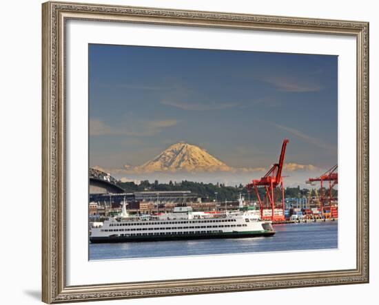 Ferry Leaving Seattle, Seattle, Washington, USA-Richard Duval-Framed Photographic Print