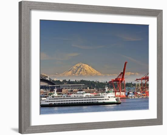 Ferry Leaving Seattle, Seattle, Washington, USA-Richard Duval-Framed Photographic Print