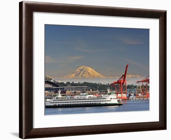 Ferry Leaving Seattle, Seattle, Washington, USA-Richard Duval-Framed Photographic Print