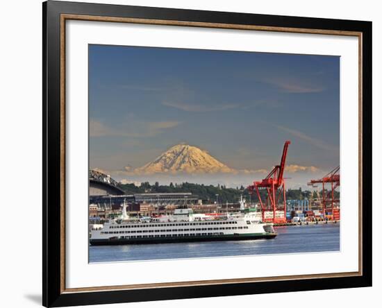 Ferry Leaving Seattle, Seattle, Washington, USA-Richard Duval-Framed Photographic Print