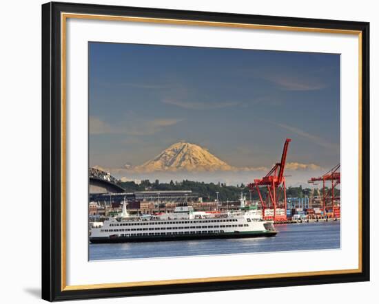 Ferry Leaving Seattle, Seattle, Washington, USA-Richard Duval-Framed Photographic Print