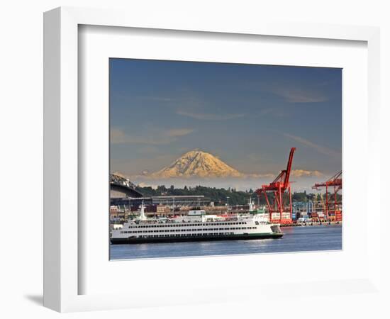 Ferry Leaving Seattle, Seattle, Washington, USA-Richard Duval-Framed Photographic Print