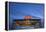 Ferry terminal at dusk, Jack London Square, Oakland, Alameda County, California, USA-Panoramic Images-Framed Premier Image Canvas