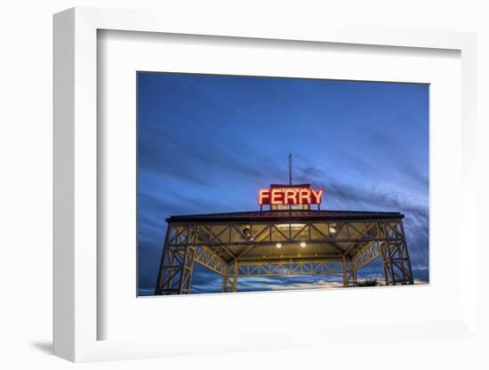 Ferry terminal at dusk, Jack London Square, Oakland, Alameda County, California, USA-Panoramic Images-Framed Photographic Print