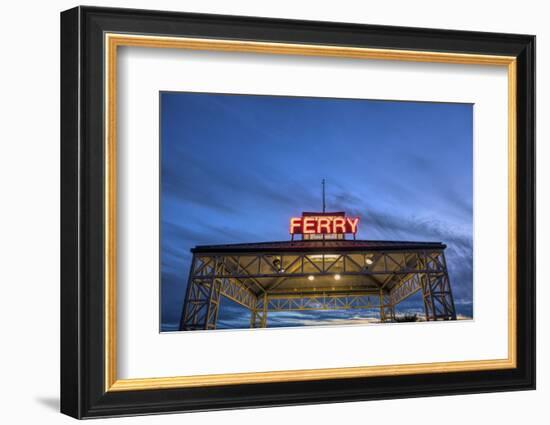 Ferry terminal at dusk, Jack London Square, Oakland, Alameda County, California, USA-Panoramic Images-Framed Photographic Print