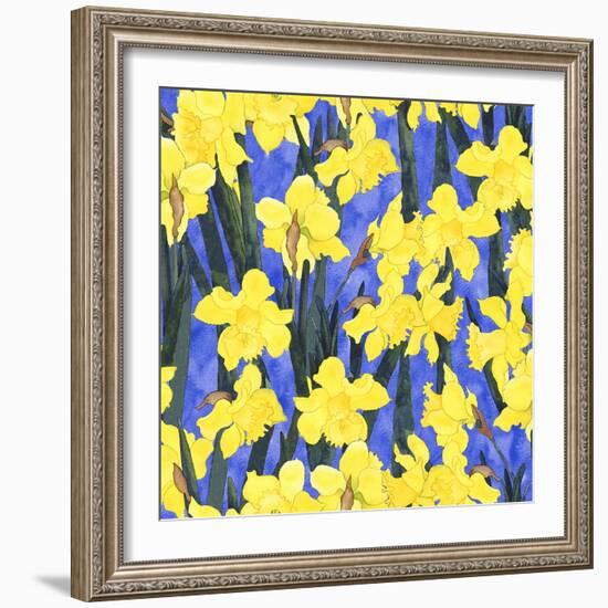 Fertile Rising Pattern - Daffodils-Carissa Luminess-Framed Giclee Print