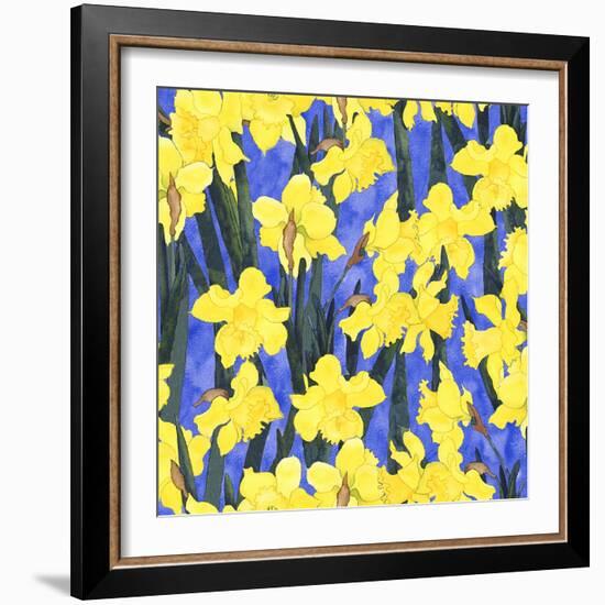 Fertile Rising Pattern - Daffodils-Carissa Luminess-Framed Giclee Print