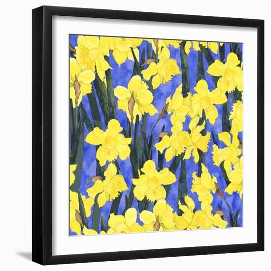 Fertile Rising Pattern - Daffodils-Carissa Luminess-Framed Giclee Print