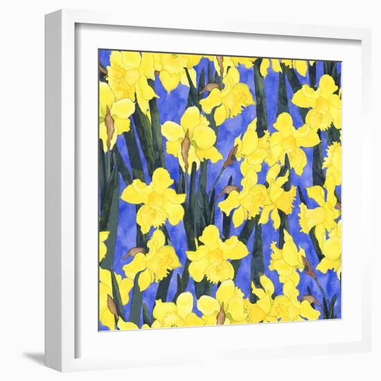 Fertile Rising Pattern - Daffodils-Carissa Luminess-Framed Giclee Print