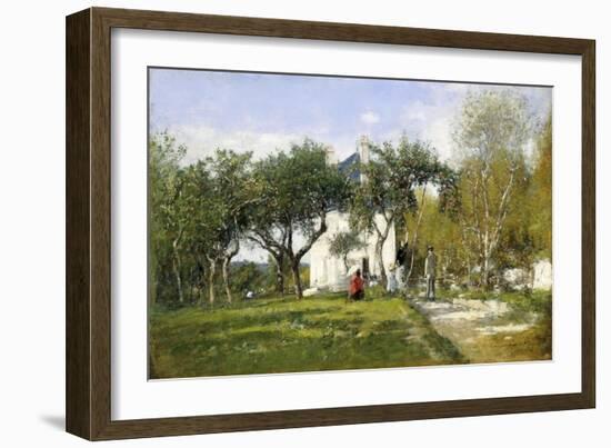 Fervaques, Garden and House of Monsieur Jacquette, 1877-Eugène Boudin-Framed Giclee Print