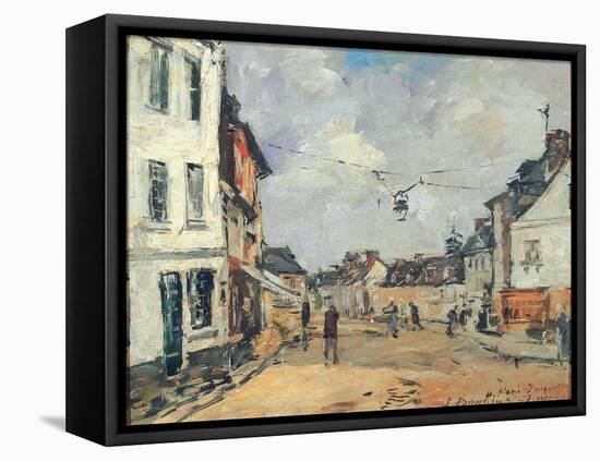 Fervaques, La Rue Principale, C.1877-81 (Oil on Board)-Eugene Louis Boudin-Framed Premier Image Canvas