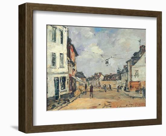 Fervaques, La Rue Principale, C.1877-81 (Oil on Board)-Eugene Louis Boudin-Framed Giclee Print