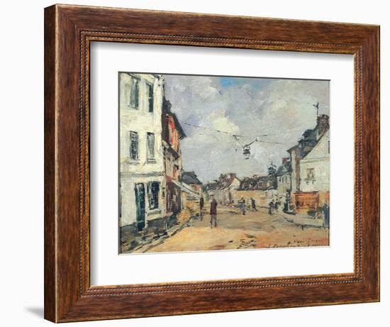 Fervaques, La Rue Principale, C.1877-81 (Oil on Board)-Eugene Louis Boudin-Framed Giclee Print