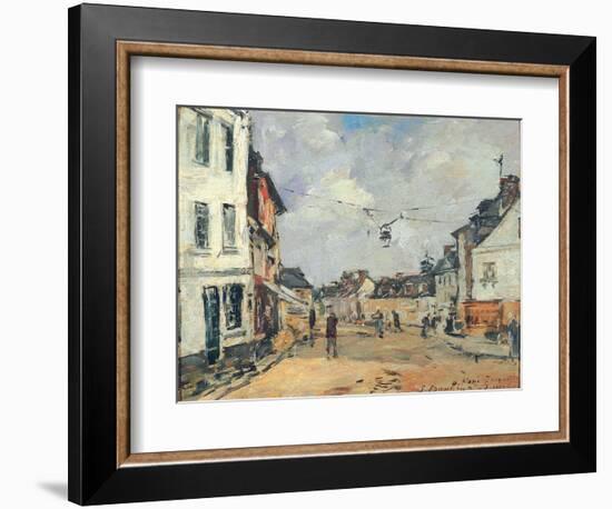 Fervaques, La Rue Principale, C.1877-81 (Oil on Board)-Eugene Louis Boudin-Framed Giclee Print