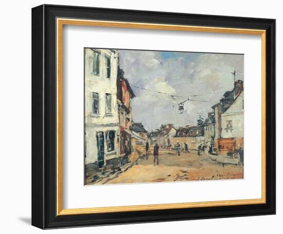 Fervaques, La Rue Principale, C.1877-81 (Oil on Board)-Eugene Louis Boudin-Framed Giclee Print