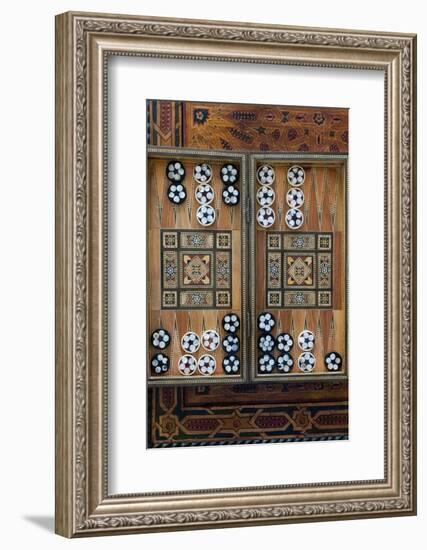 Fes, Morocco. Hand carved backgammon set with inlay.-Julien McRoberts-Framed Photographic Print