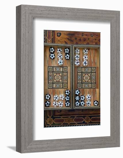 Fes, Morocco. Hand carved backgammon set with inlay.-Julien McRoberts-Framed Photographic Print