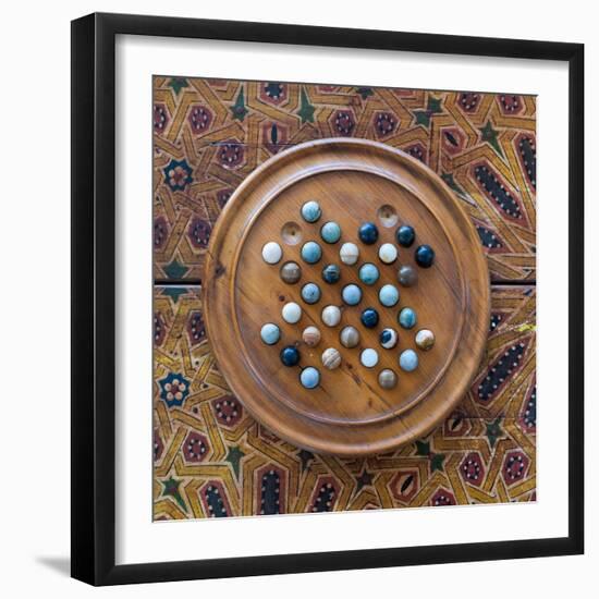 Fes, Morocco. Wooden game of marbles.-Julien McRoberts-Framed Photographic Print