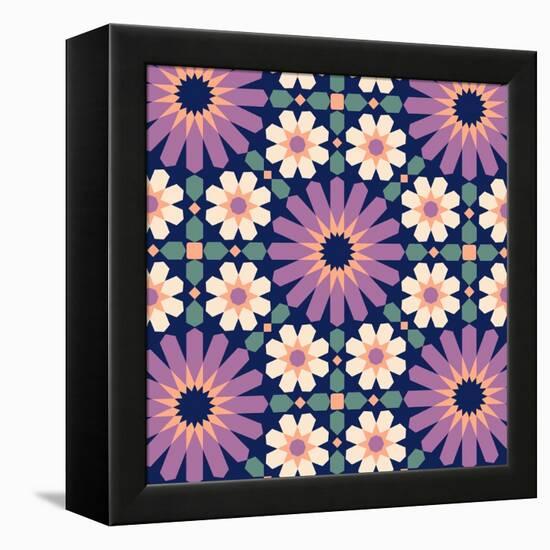 Fes Tile Nightfall-null-Framed Premier Image Canvas