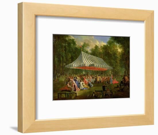 Festival Given by the Prince of Conti to the Prince of Brunswick-Lunebourg at L'Isle-Adam, 1766-Michel Barthélémy Ollivier-Framed Premium Giclee Print