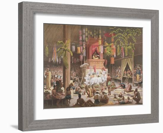 Festival in a Pagoda at Ngong Kair, Laos-Louis Delaporte-Framed Giclee Print