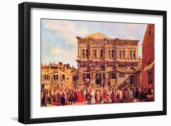 Festival in San Rocco-Canaletto-Framed Art Print