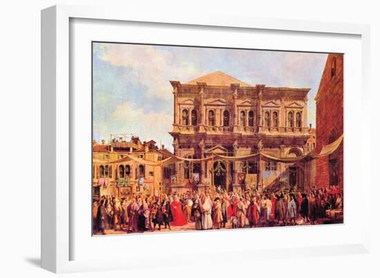 Festival In San Rocco-Canaletto-Framed Art Print