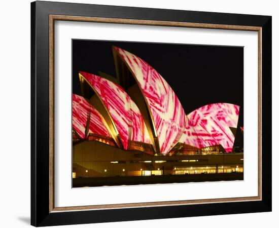 Festival of Light, Sydney Opera House, Sydney, New South Wales, Australia-Mark Mawson-Framed Photographic Print