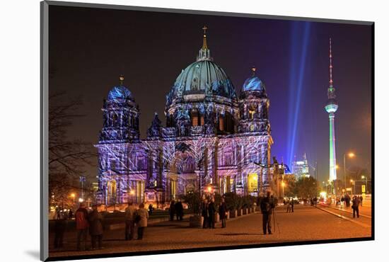 Festival of Lights, Berlin Cathedral at the Pleasure Garden, Lustgarten, Berlin-null-Mounted Art Print