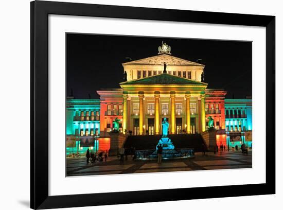 Festival of Lights, Berlin Theatre at Gendarmenmarkt, Berlin, Germany-null-Framed Art Print