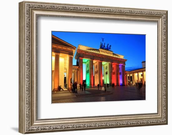 Festival of Lights, Brandenburg Gate at Pariser Platz, Berlin, Germany-null-Framed Premium Giclee Print