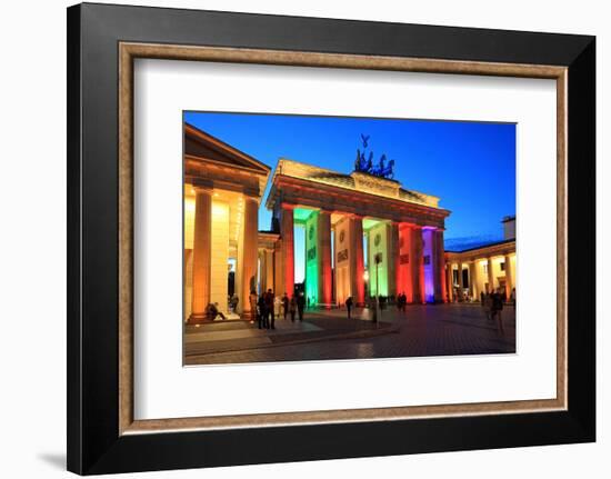 Festival of Lights, Brandenburg Gate at Pariser Platz, Berlin, Germany-null-Framed Premium Giclee Print