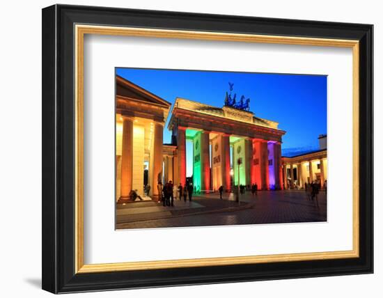 Festival of Lights, Brandenburg Gate at Pariser Platz, Berlin, Germany-null-Framed Premium Giclee Print