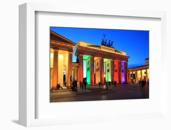 Festival of Lights, Brandenburg Gate at Pariser Platz, Berlin, Germany-null-Framed Premium Giclee Print