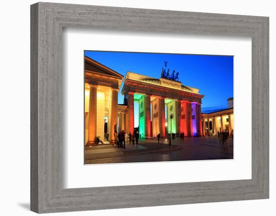 Festival of Lights, Brandenburg Gate at Pariser Platz, Berlin, Germany-null-Framed Art Print