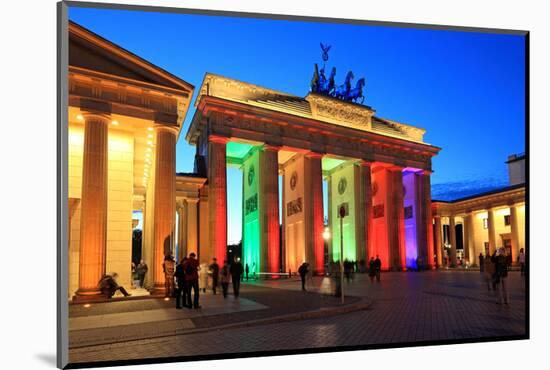 Festival of Lights, Brandenburg Gate at Pariser Platz, Berlin, Germany-null-Mounted Art Print