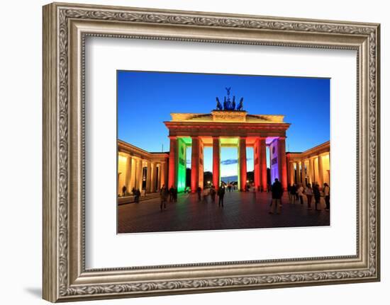 Festival of Lights, Brandenburg Gate at Pariser Platz, Berlin, Germany-null-Framed Art Print