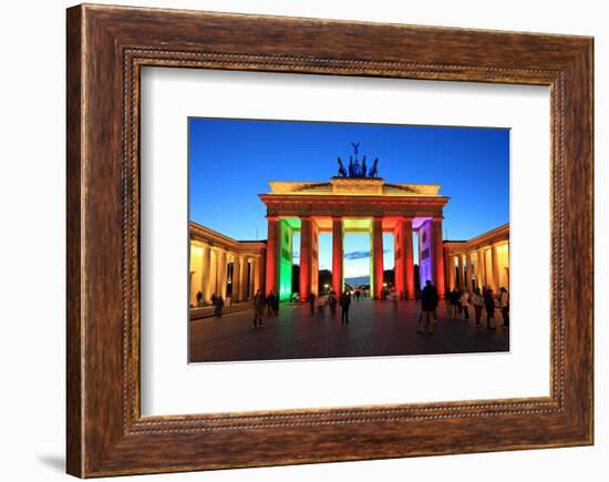 Festival of Lights, Brandenburg Gate at Pariser Platz, Berlin, Germany-null-Framed Art Print