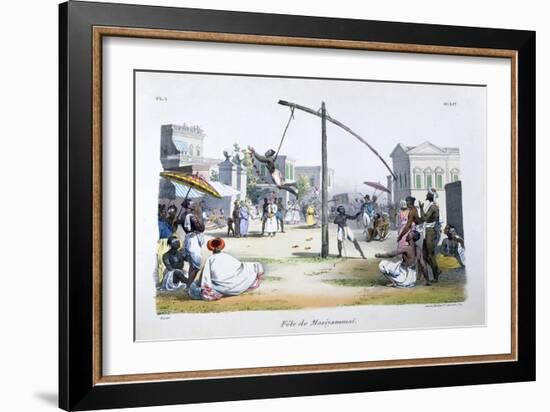 Festival of Mariyamma, or Mariyammai, (Hindu Deit), 1828-Marlet et Cie-Framed Giclee Print