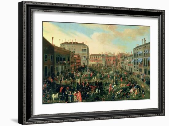 Festival of the Bulls, Campo San Polo-Joseph Heintz-Framed Giclee Print