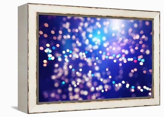 Festive Background with Natural Bokeh and Bright Golden Lights. Vintage Magic Background with Color-Maximusnd-Framed Premier Image Canvas